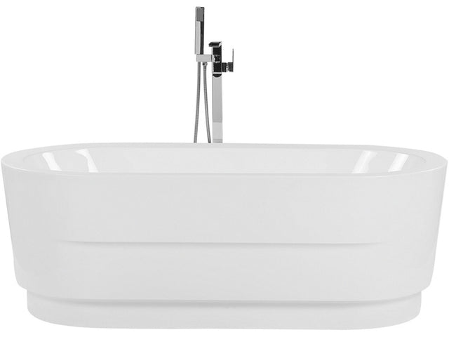 Freestanding Bath White Sanitary Acrylic Oval Single 170 x 80 cm Modern Design Minimalist Beliani