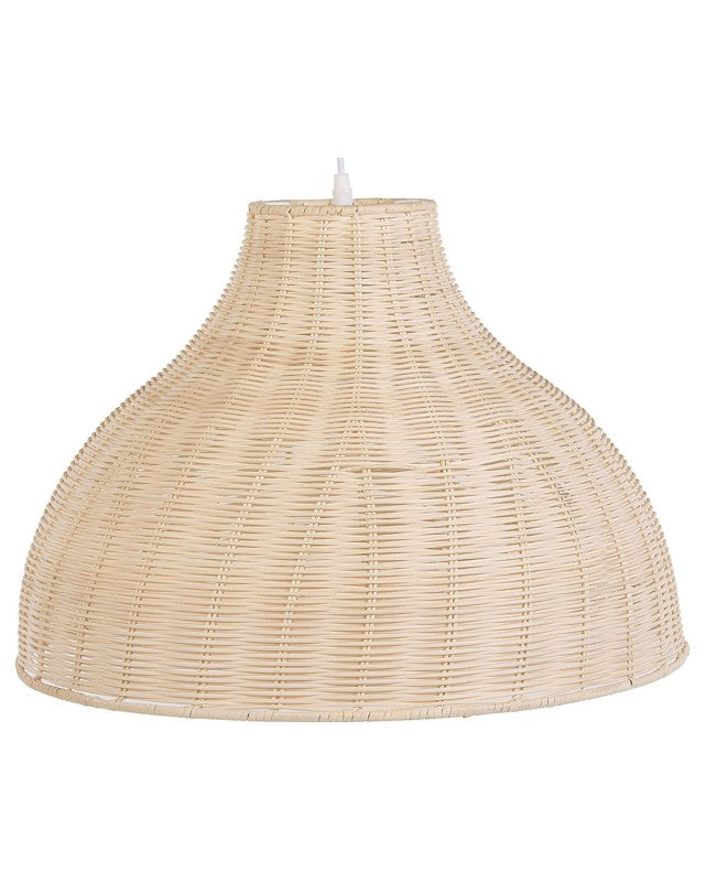 Pendant Ceiling Lamp Rattan Wicker Bell Shade Boho Rustic Beliani