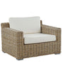 Garden Armchair Wicker Rattan Outdoor Chair with White Cushions Modern Beliani