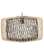 Pendant Lamp Light Wood Black Bamboo Oval Shade Hanging Ceiling Lamp Beliani