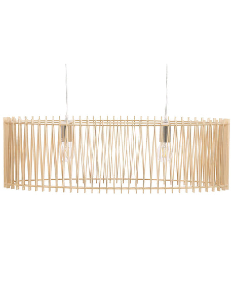 Pendant Lamp Light Wood MDF Boho Design Pendant Light Beliani
