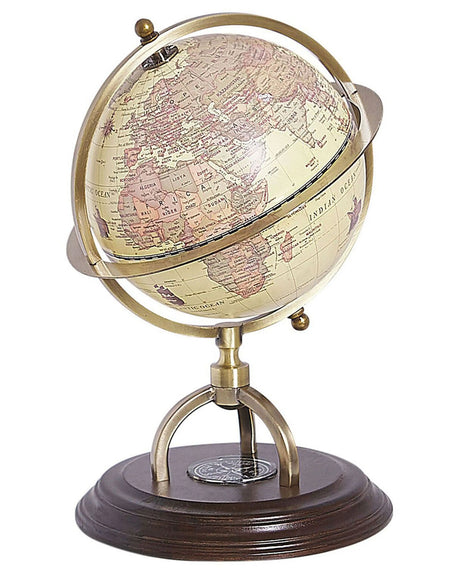 Decorative Vintage Globe Beige 16 cm Traditional Beliani