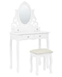 Dressing Table White 4 Drawers Living Room Furniture Scandinavian Design Beliani