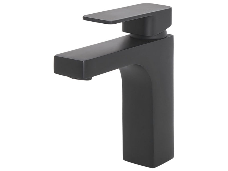 Basin Tap Black Metal Bathroom Single Lever Mat Finish Faucet Modern  Beliani