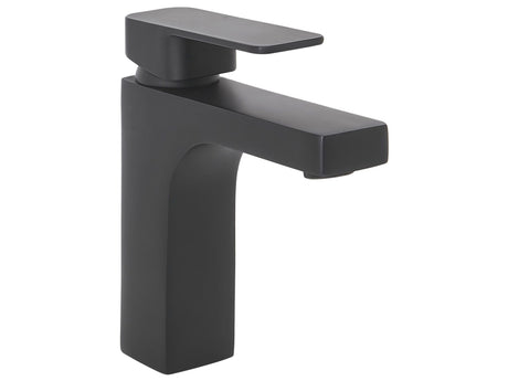 Basin Tap Black Metal Bathroom Single Lever Mat Finish Faucet Modern  Beliani