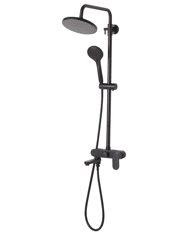 Mixer Shower Set  Black Brass with Rain Function Matt  Finish Glamour Modern Beliani