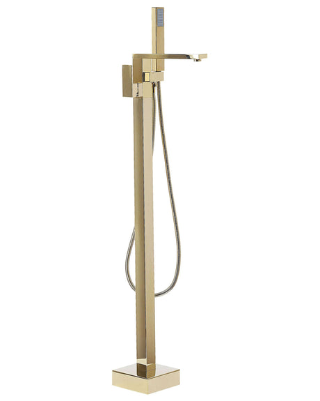 Freestanding Bath Mixer Tap Gold Faucet Shower Kit Floor Mounted Beliani