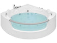 Corner Whirlpool Bath White Sanitary Acrylic with LED Massage Jets 201 x 150 cm Modern Design Beliani