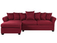 Corner Sofa Dark Red Fabric Black Legs Minimalistic Style Living Room Beliani