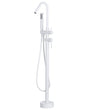 Bathtub Faucet White Matt Freestanding 118 cm with Hand Shower Modern Beliani