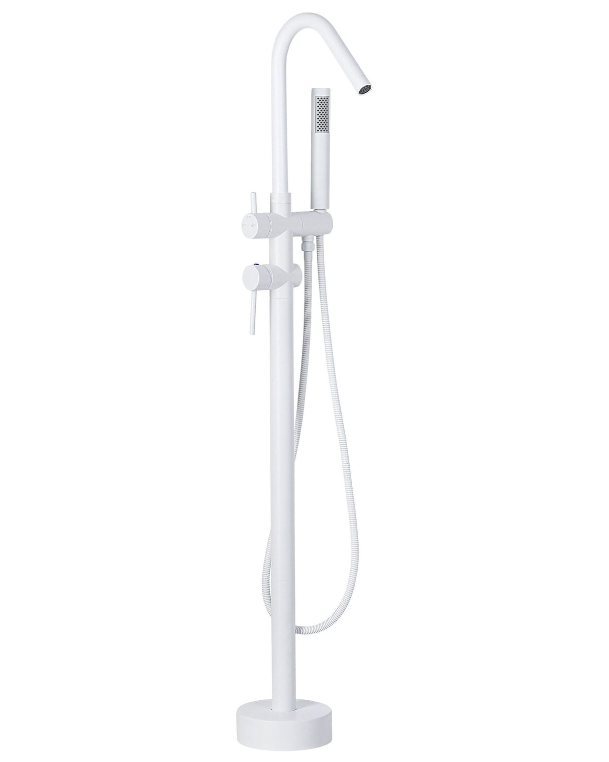 Bathtub Faucet White Matt Freestanding 118 cm with Hand Shower Modern Beliani