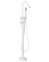 Bathtub Faucet White Matt Freestanding 118 cm with Hand Shower Modern Beliani