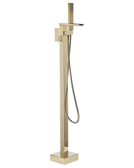 Bath Mixer Tap Gold Chrome Freestanding 118 cm Modern Bathroom Accessories  Beliani