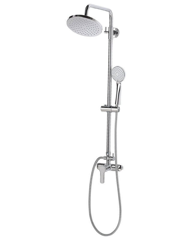 Modern Mixer Shower Set Glossy Silver Brass Rain Function Modern Design Beliani