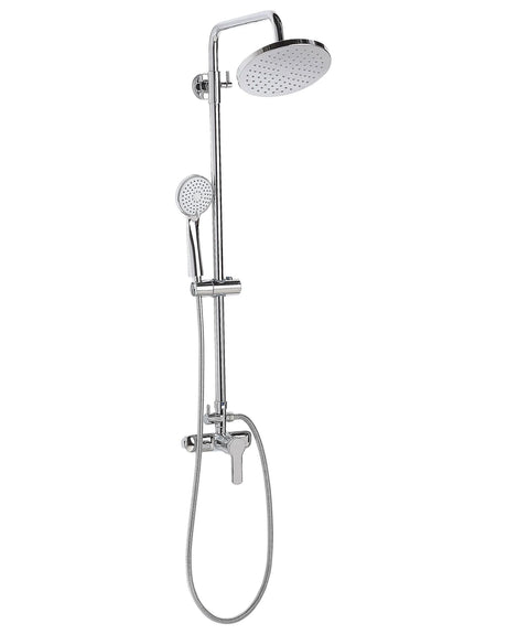 Modern Mixer Shower Set Glossy Silver Brass Rain Function Modern Design Beliani