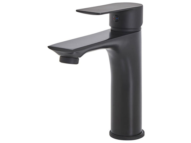 Basin Mixer Tap Matt Black Brass Single Lever Flat Spout Beliani