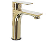 Basin Mixer Tap Gold Brass Single Lever Flat Spout Beliani