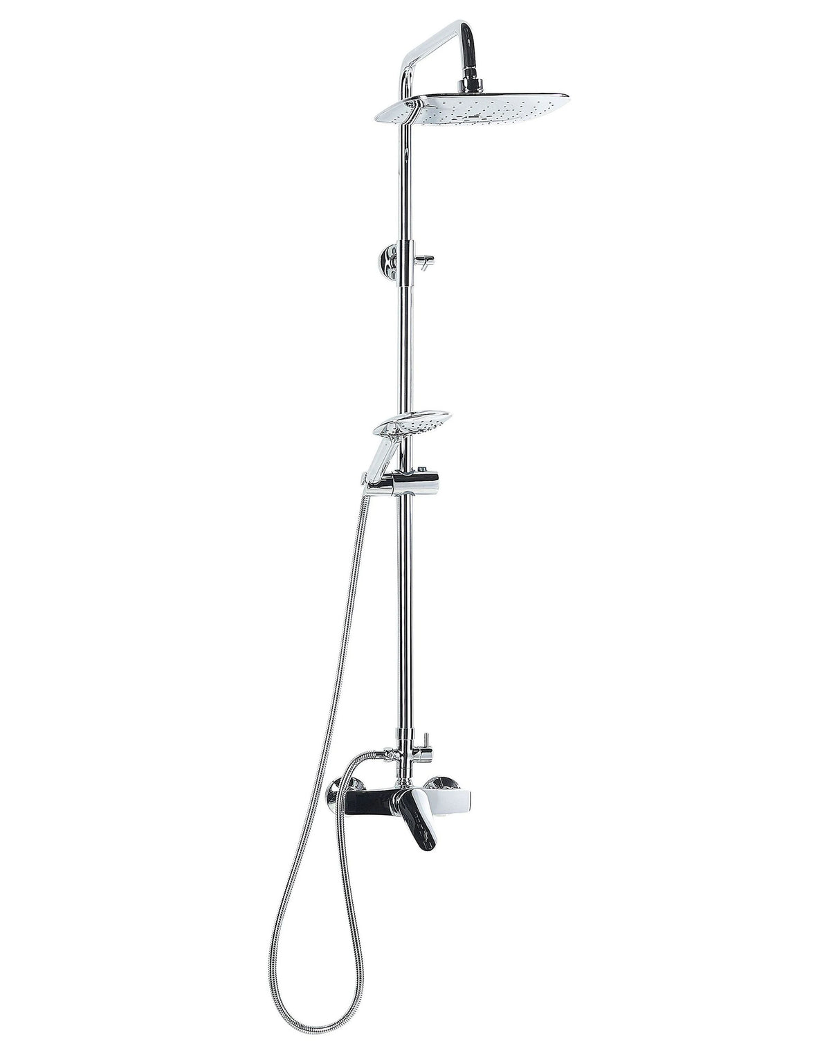 Modern Mixer Set Chrome Silver Brass Rain Function Hand Shower Beliani