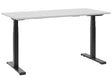 Electrically Adjustable Desk Grey Tabletop Powder Coated Black Steel Frame Sit and Stand 130 x 72 cm Modern Beliani