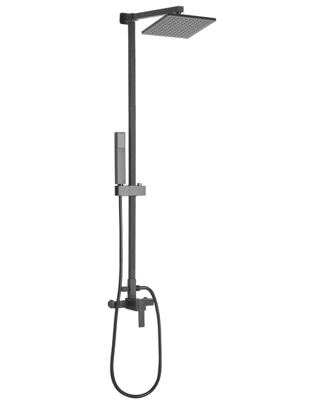 Modern Mixer Set Matt Black Brass Rainfall Hand Shower Wall Mounted Beliani