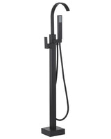 Bath Mixer Tap Black Matt Brass Freestanding Bathtub Faucet with Hand Shower Floor Mounted Modern Design Beliani