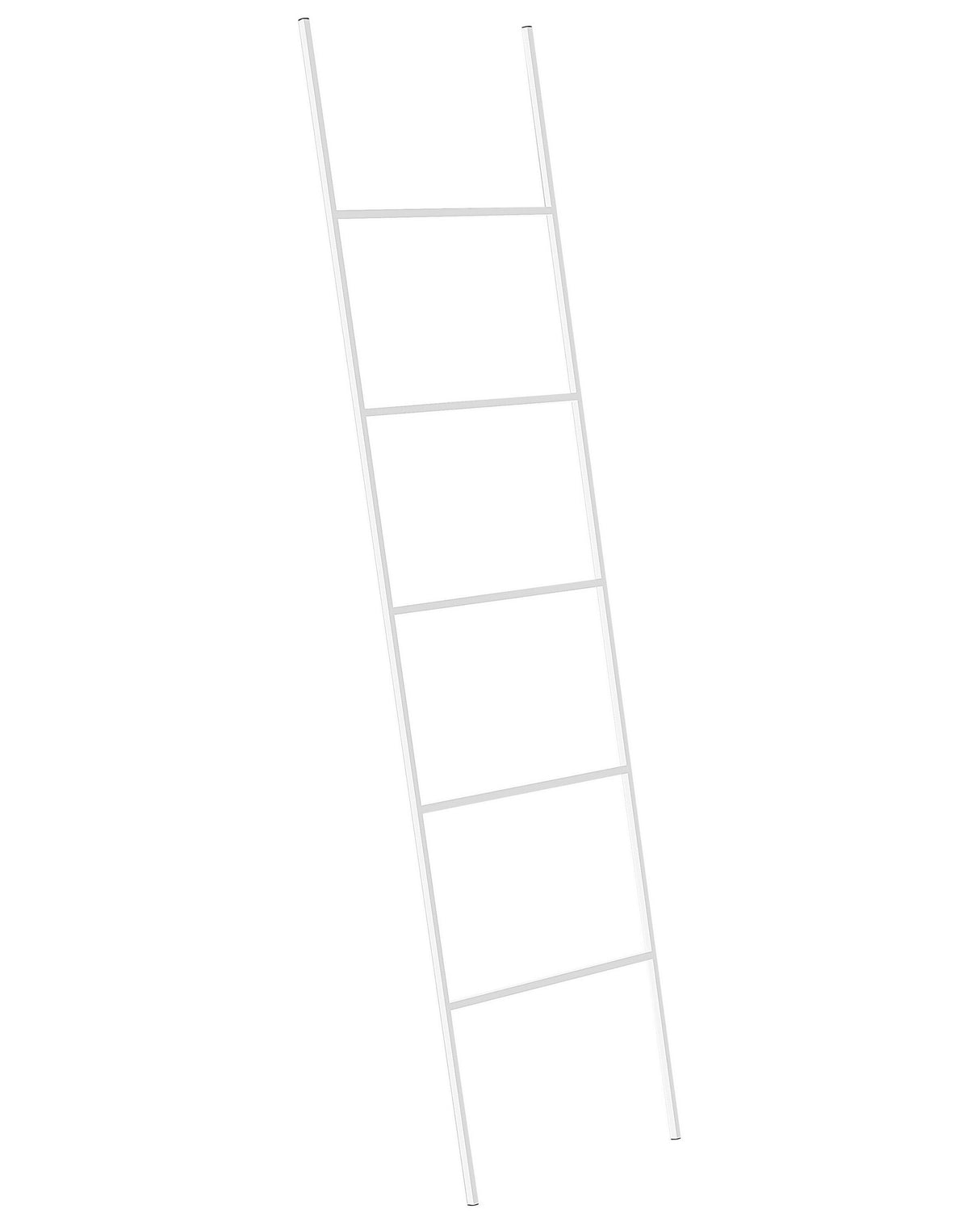 Towel Stand Matt White Iron 5 Rails Bathroom Accessories Standing Towel Storage Rack Ladder Modern Design Beliani