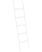 Towel Stand Matt White Iron 5 Rails Bathroom Accessories Standing Towel Storage Rack Ladder Modern Design Beliani