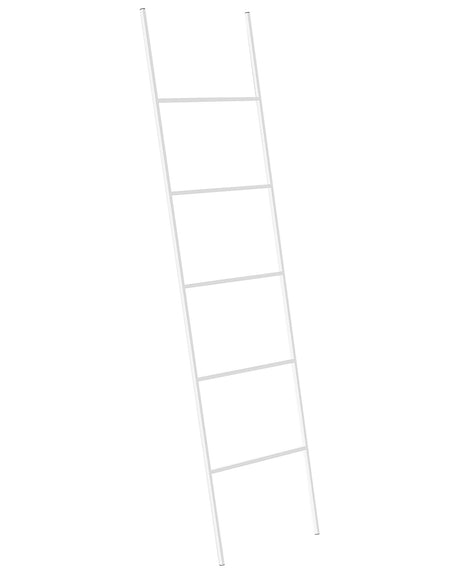 Towel Stand Matt White Iron 5 Rails Bathroom Accessories Standing Towel Storage Rack Ladder Modern Design Beliani