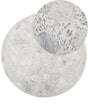 Round Rug Silver with Beige Cowhide Leather  140 cm Patchwork Hexagons Glamour Beliani