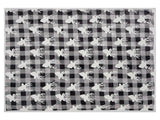 Blanket Throw Grey and White Flannel 150 x 200 cm Winter Fluffy Reindeer Chequered Pattern Beliani
