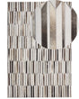 Rectangular Area Rug Beige and Brown Cowhide Leather 160 x 230 cm Patchwork Retro Beliani