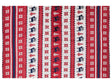Blanket Throw Red and Blue Flannel 150 x 200 cm Winter Fluffy Classic Winter Seasonal Sweater Pattern Beliani