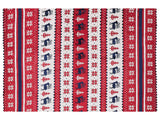 Blanket Throw Red and Blue Flannel 150 x 200 cm Winter Fluffy Classic Winter Seasonal Sweater Pattern Beliani