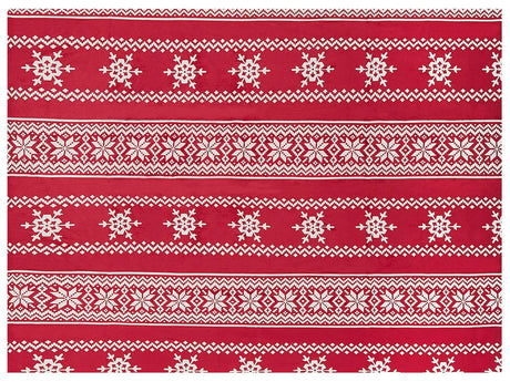 Blanket Throw Red Flannel 150 x 200 cm Winter Fluffy Classic Winter Seasonal Christmas Sweater Pattern Beliani