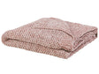 Blanket Throw Pink Chenille Knitted 150 x 200 cm Bedroom Living Room Soft Plushy Beliani