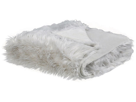 Bedspread Grey Soft Fabric 200 x 220 cm Faux Fur Blanket Beliani