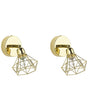 Set of 2 Wall Lamp Gold Metal Cage Shade Adjustable Light Position Modern Beliani