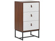 Chest of Drawers Dark Wood with White Metal Legs Storage Cabinet Dresser 91 x 49 cm Modern Traditional Living Room Furniture Beliani