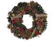 Christmas Wreath Green Synthetic Material Wood Pine Cones Traditional Design Round 35 cm Beliani