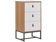 Chest of Drawers Light Wood with White Metal Legs Storage Cabinet Dresser 91 x 49 cm Modern Traditional Living Room Furniture Beliani