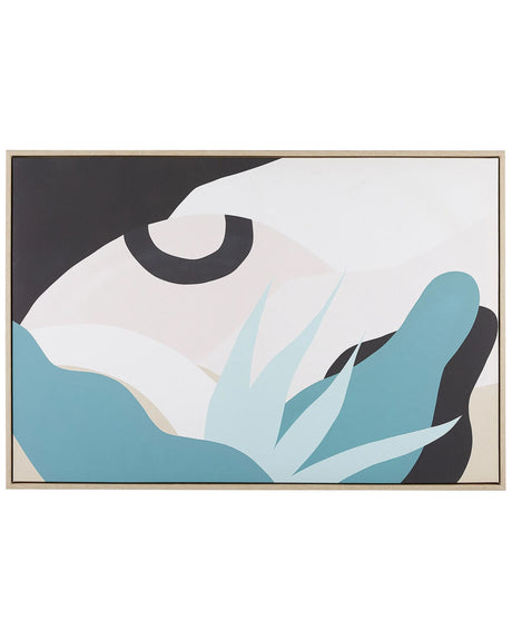 Framed Canvas Wall Art Gold and Black Botanical Theme Palm Leaf Print 93 x 63 cm Contemporary Design Modern Wall Dcor Beliani