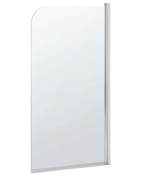 Shower Bath Screen Transparent Tempered Glass with Aluminium 140 x 70 cm Adjustable Minimalist  Beliani