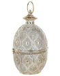 Lantern Gold Metal 34 cm with Glass Candle Holder Oriental Openwork Egg Beliani