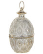 Lantern Gold Metal 34 cm with Glass Candle Holder Oriental Openwork Egg Beliani