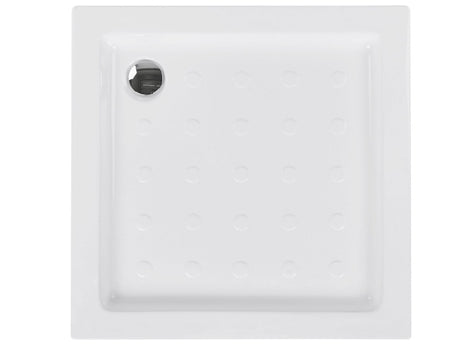 Shower Tray with Drain White Acrylic with ABS 90 x 90 x 7 cm Minimalist Anti-Slip Beliani