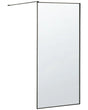 Shower Screen Black Tempered Glass Stainless Steel Frame Wet Room Bathroom Doorless Enclosure 90 x 190 cm  Beliani