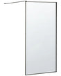 Shower Screen Black Tempered Glass Stainless Steel Frame Wet Room Bathroom Doorless Enclosure 100 x 190 cm Beliani