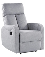 Recliner Chair Grey Fabric Upholstery Polyester USB Port Modern Design Living Room Armchair Beliani