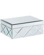 Jewellery Box Silver Steel Glass Mirrored Decorative Storage Organizer 25 x 18 x 11 cm Modern Glam Accent Piece Beliani