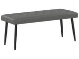Bedroom Bench Grey Faux Leather Buttoned Upholstery Metal Legs Beliani